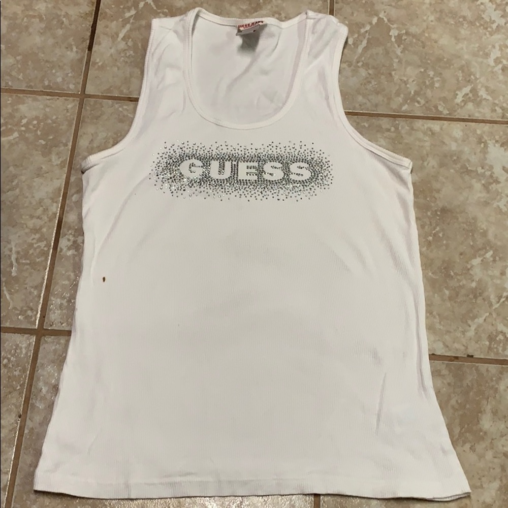 (SOLD) Guess jeans, tank top, rhinestone logo